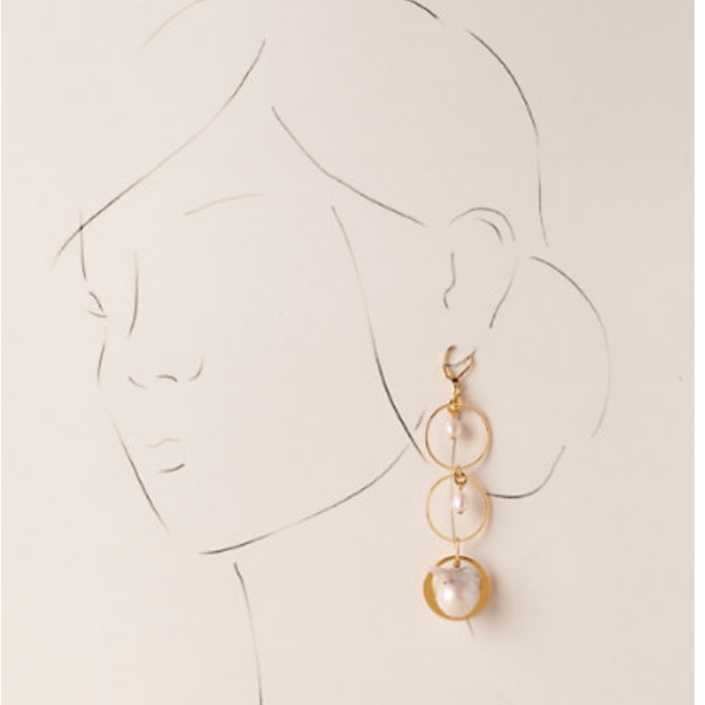 BHLDN BREA Organic pearls 14k GP EARRINGS NWOT